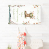 小さなパーソナライズされたカエルのフロギー1歳の誕生日 横断幕 (インサイチュ)