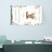 小さなパーソナライズされたカエルのフロギー1歳の誕生日 横断幕 (トレードショー)