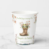 小さなパーソナライズされたカエルのフロギー1歳の誕生日 紙コップ (裏面)