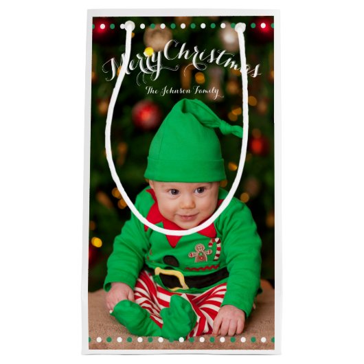 小さなパーソナライズされたクリスマス抱き枕 スモールペーパーバッグ (正面)