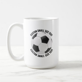 小さなパーソナライズされたテキストサッカーボール 15オンス カスタム コーヒーマグカップ