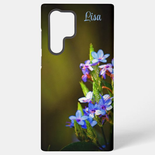 小さなパーソナライズされた青い花サムスンケース SAMSUNG GALAXYケース (裏面)