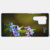 小さなパーソナライズされた青い花サムスンケース SAMSUNG GALAXYケース (裏面横)