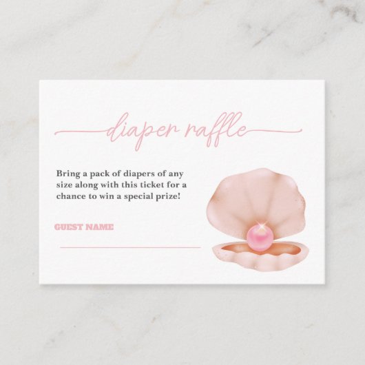 小さなパールがやってくる ピンクおむつくじ エンクロージャーカード (正面)