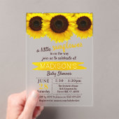 小さなヒマワリが途中だ!赤ちゃんシャワー アクリル招待状 (インサイチュ (ポータブル))