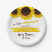 小さなヒマワリが途中だ!赤ちゃんシャワー ペーパープレート (正面)