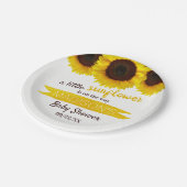 小さなヒマワリが途中だ!赤ちゃんシャワー ペーパープレート (アングル)
