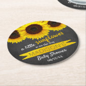 小さなヒマワリが途中だ!赤ちゃんシャワー ラウンドペーパーコースター (アングル)