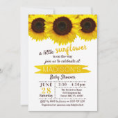 小さなヒマワリが途中だ!赤ちゃんシャワー 招待状 (正面)