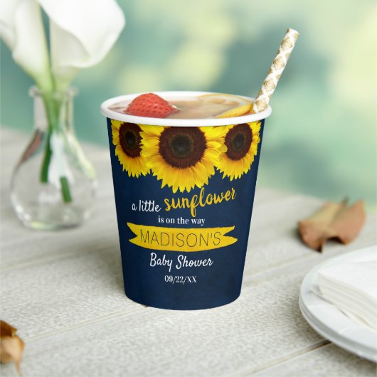 小さなヒマワリが途中だ！赤ちゃんシャワー 紙コップ (インサイチュ)