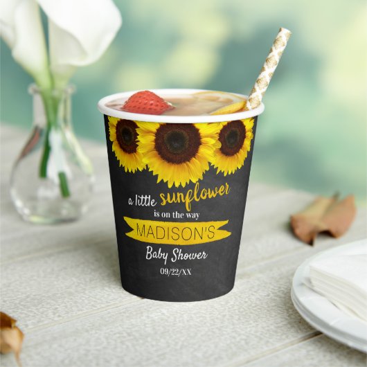 小さなヒマワリが途中だ！赤ちゃんシャワー 紙コップ (インサイチュ)
