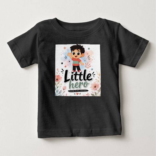 小さなヒーローのかわいい子供Tシャツ ベビーTシャツ (正面)