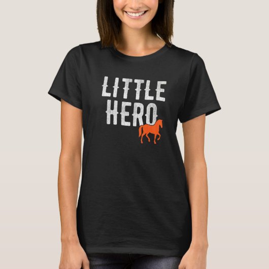 小さなヒーロー かわいい動物 馬 Tシャツ (正面)
