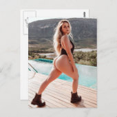 小さなビキニ写真のグラマー・ガール・モデル ポストカード (正面/裏面)