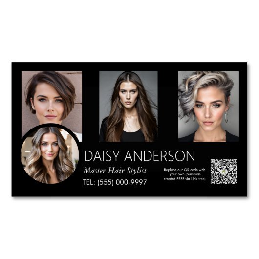 小さなビジネスの家美容師美容師サロン マグネット名刺 (正面)