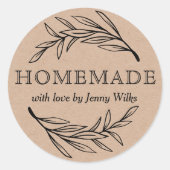 小さなビジネスを愛する植物性の手作り ラウンドシール (正面)