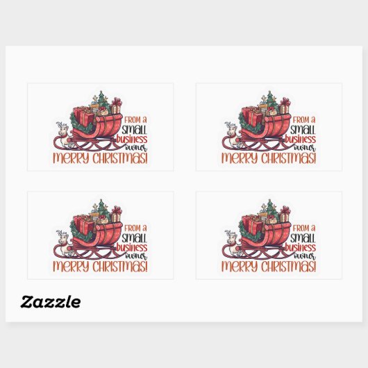 小さなビジネスオーナーからメリークリスマス 長方形シール (シート)