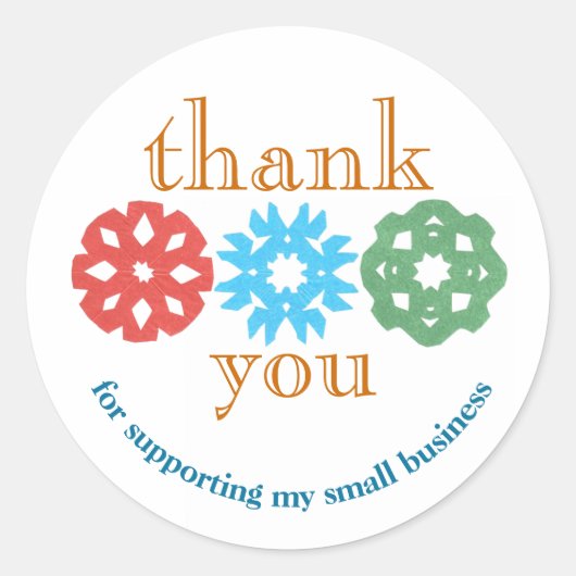 小さなビジネスラベルの休日クリスマス ラウンドシール (正面)