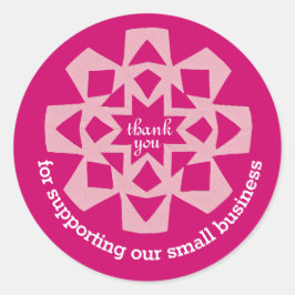 小さなビジネス感謝していのステッカーピンクのスノーフレーク ラウンドシール