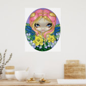 小さなビットの春アートプリント花の妖精 ポスター (キッチン)