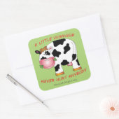 小さなビーガニズムは決して誰のステッカーを傷つけない（牛） スクエアシール (封筒)