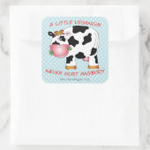 小さなビーガニズムは決して誰のステッカーを傷つけない（牛） スクエアシール (バッグ)