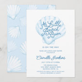 小さなビーチキッズの男の子ベイビーシャワー 招待状 (正面/裏面)