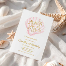 小さなビーチバベガール1st誕生日招待状 招待状