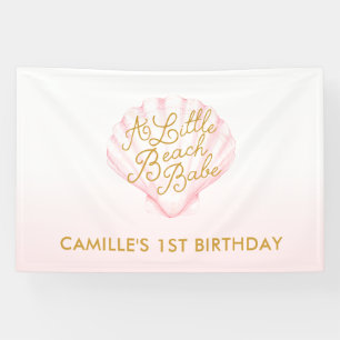 小さなビーチバベガール1st誕生日 横断幕