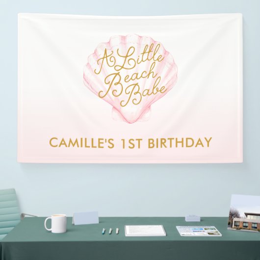 小さなビーチバベガール1st誕生日 横断幕 (トレードショー)