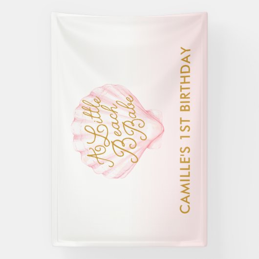 小さなビーチバベガール1st誕生日 横断幕 (縦)