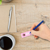 小さなピンクと白のハートが写真とクーポンを愛 スキニー名刺