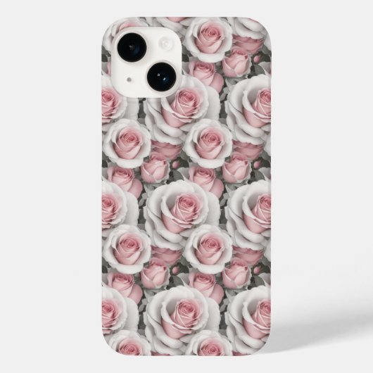 小さなピンクと白のバラの電話ケース Case-Mate iPhoneケース (裏面)