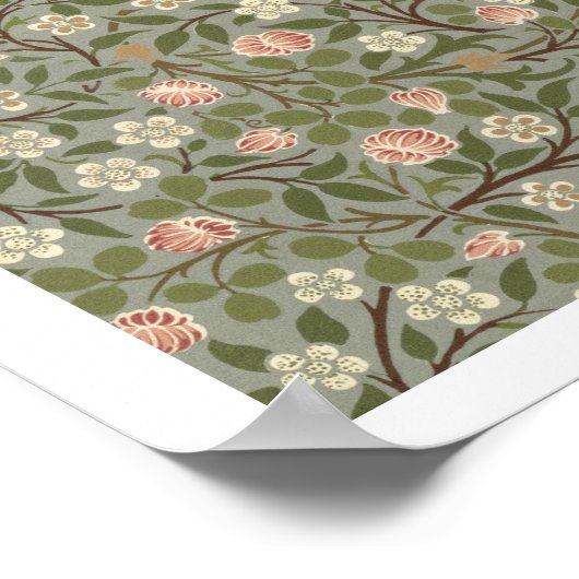 小さなピンクと白の花の壁紙デザイン ポスター (角)