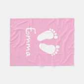 小さなピンクのカスタムフリースブランケット新生児女の子 フリースブランケット (正面(横))