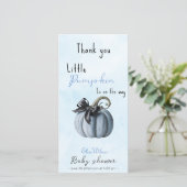 小さなピンクのカボチャの弓が途中にある サンキューカード (スタンド正面)