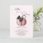 小さなピンクのカボチャの弓が途中にある 招待状 (スタンド正面)