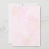 小さなピンクのカボチャの弓が途中にある 招待状 (裏面)