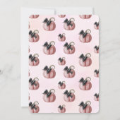 小さなピンクのカボチャの弓が途中2 招待状 (裏面)