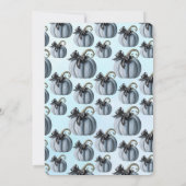 小さなピンクのカボチャ弓が途中にある3 招待状 (裏面)