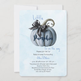 小さなピンクのカボチャ弓が途中にある3 招待状