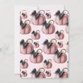 小さなピンクのカボチャ弓が途中にある3 招待状 (裏面)