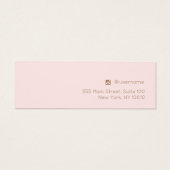 小さなピンクのスクリプトスタッドイヤリングディスプレイカード (裏面)