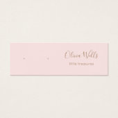 小さなピンクのスクリプトスタッドイヤリングディスプレイカード (正面)