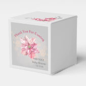 小さなピンクのスノーフレークピンクポインセチア フェイバーボックス (正面サイド)