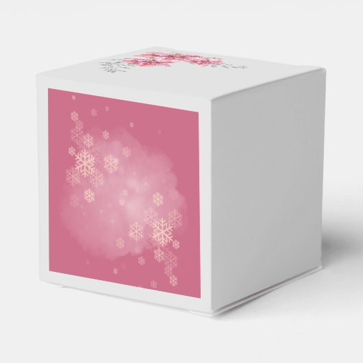 小さなピンクのスノーフレークピンクポインセチア フェイバーボックス (裏面サイド)