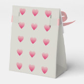 小さなピンクのハートパターン薄い灰色 フェイバーボックス (裏面サイド)