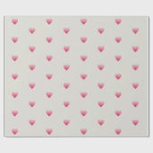 小さなピンクのハートパターン薄い灰色 ラッピングペーパー (フラット)
