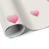 小さなピンクのハートパターン薄い灰色 ラッピングペーパー (ロールコーナー)