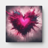 小さなピンクのハート フォトプラーク (正面)